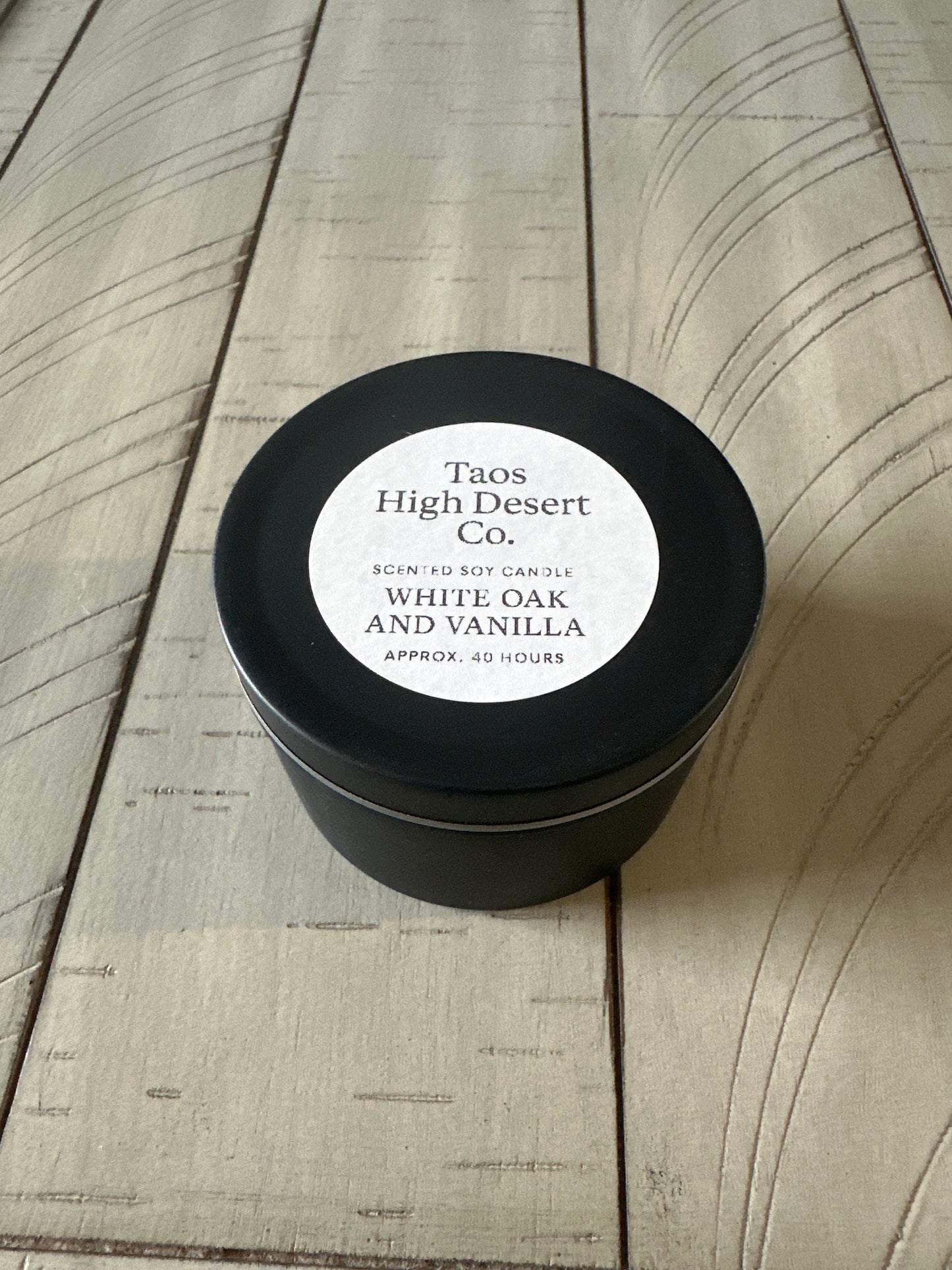 White Oak and Vanilla  – 8 oz tin