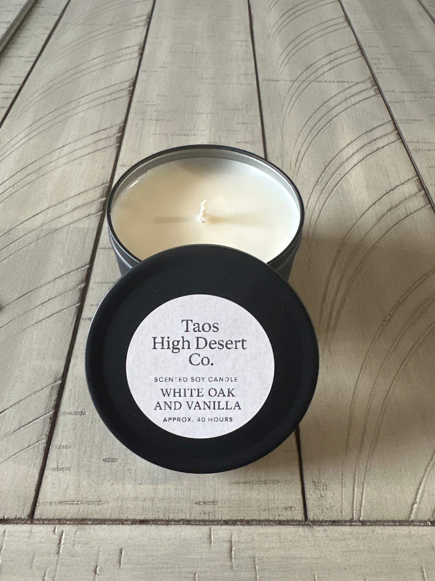 White Oak and Vanilla  – 8 oz tin